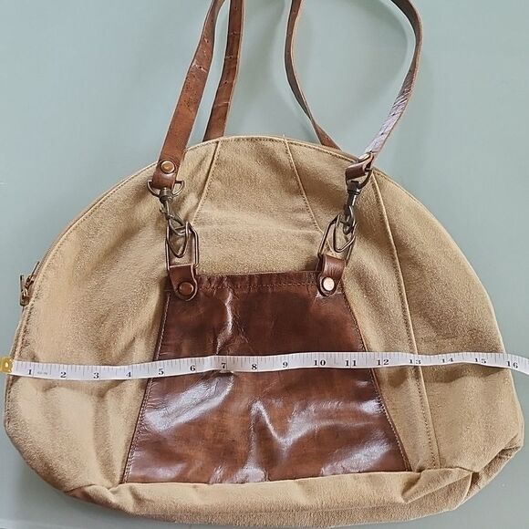 Mona B Leather and Canvas Bag - Picture 8 of 9